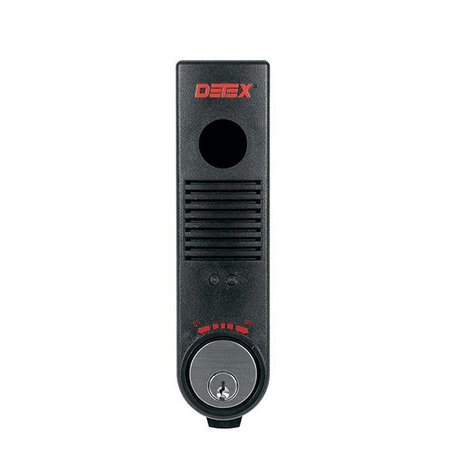 DETEX Exit Alarm, Surface Mount, Battery Powered, One MS-1039S Magnetic Switch, 7-Pin IC Cylinder H DTX-EAX-500SK1-IC7-BLACK